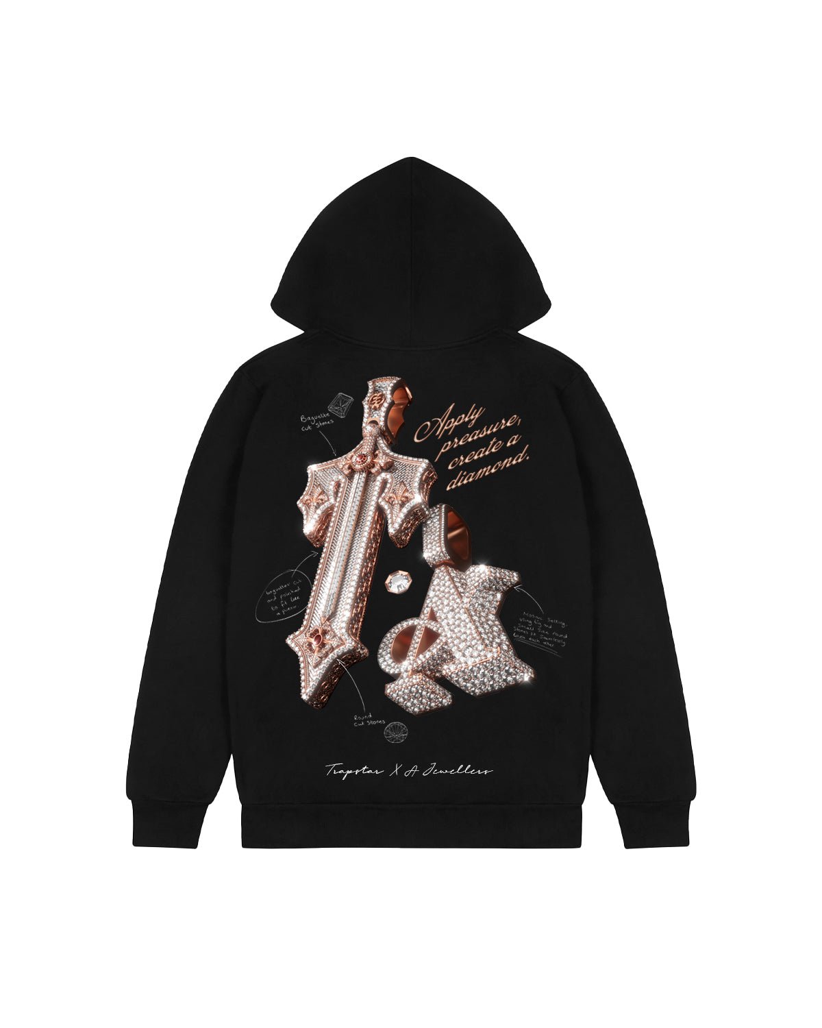 Trapstar x A Jewellers 2.0 Hoodie - Black Trapstar x A Jewellers 2.0 Hoodie - Black