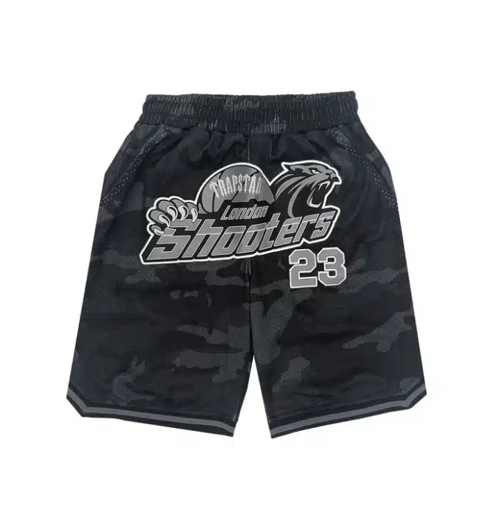 Trapstar Shooters SS23 Basketball Shorts – Black Camo Trapstar Shooters SS23 Basketball Shorts – Black Camo