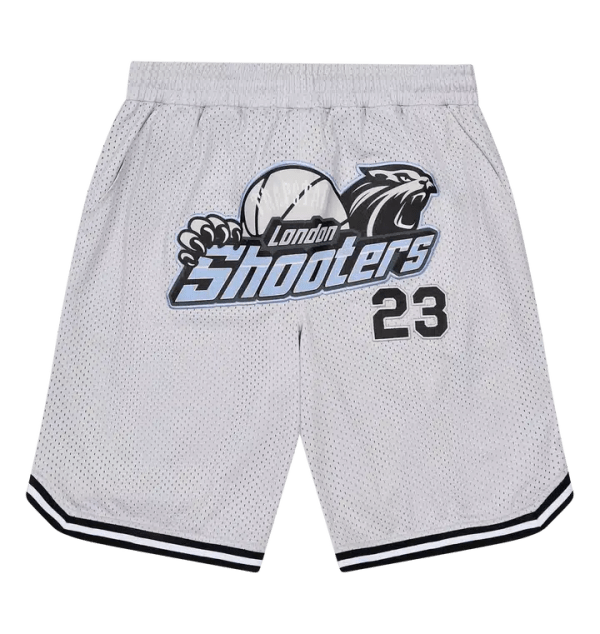 Trapstar Shooters SS23 Basketball Shorts – Grey/Blue Trapstar Shooters SS23 Basketball Shorts – Grey/Blue
