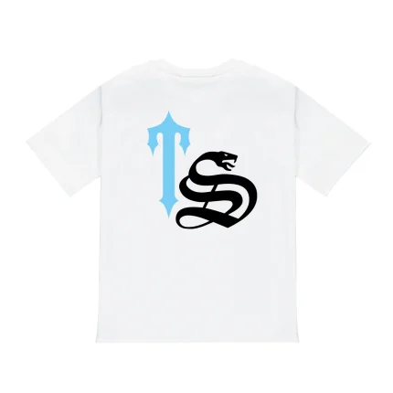 Script Tee - White/Teal